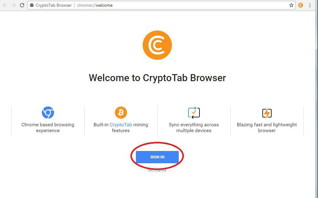 مرورگر cryptotab